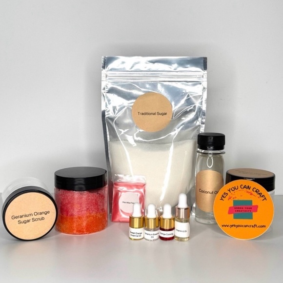Yes You Can Craft Other - New DIY Sugar Scrub Making Kit- Geranium Orange